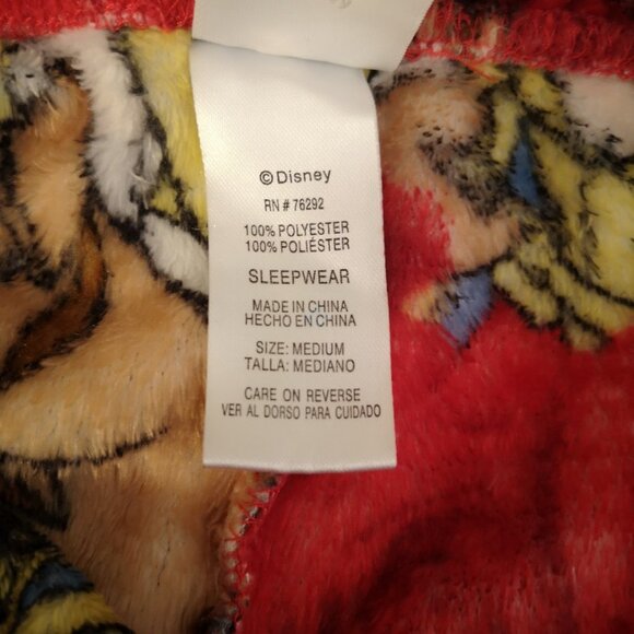 Disney Youth's Size Medium Red w/ Multi Colors Beauty & the Beast Sleep Pants - Picture 8 of 9